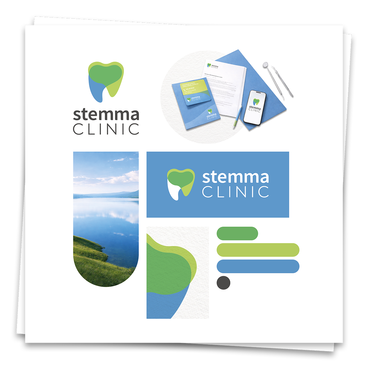 Concepto visual de branding para clínica dental diseñado por Superlativo Studio